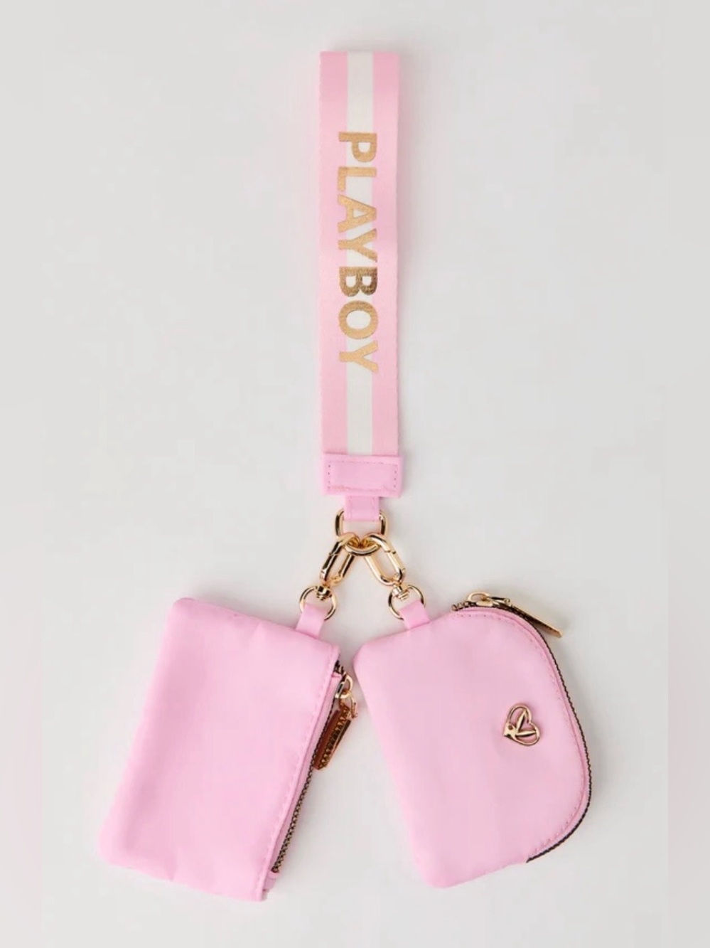 Playboy Pink Bunny Dual Pouch Wristlet Wallet Detachable